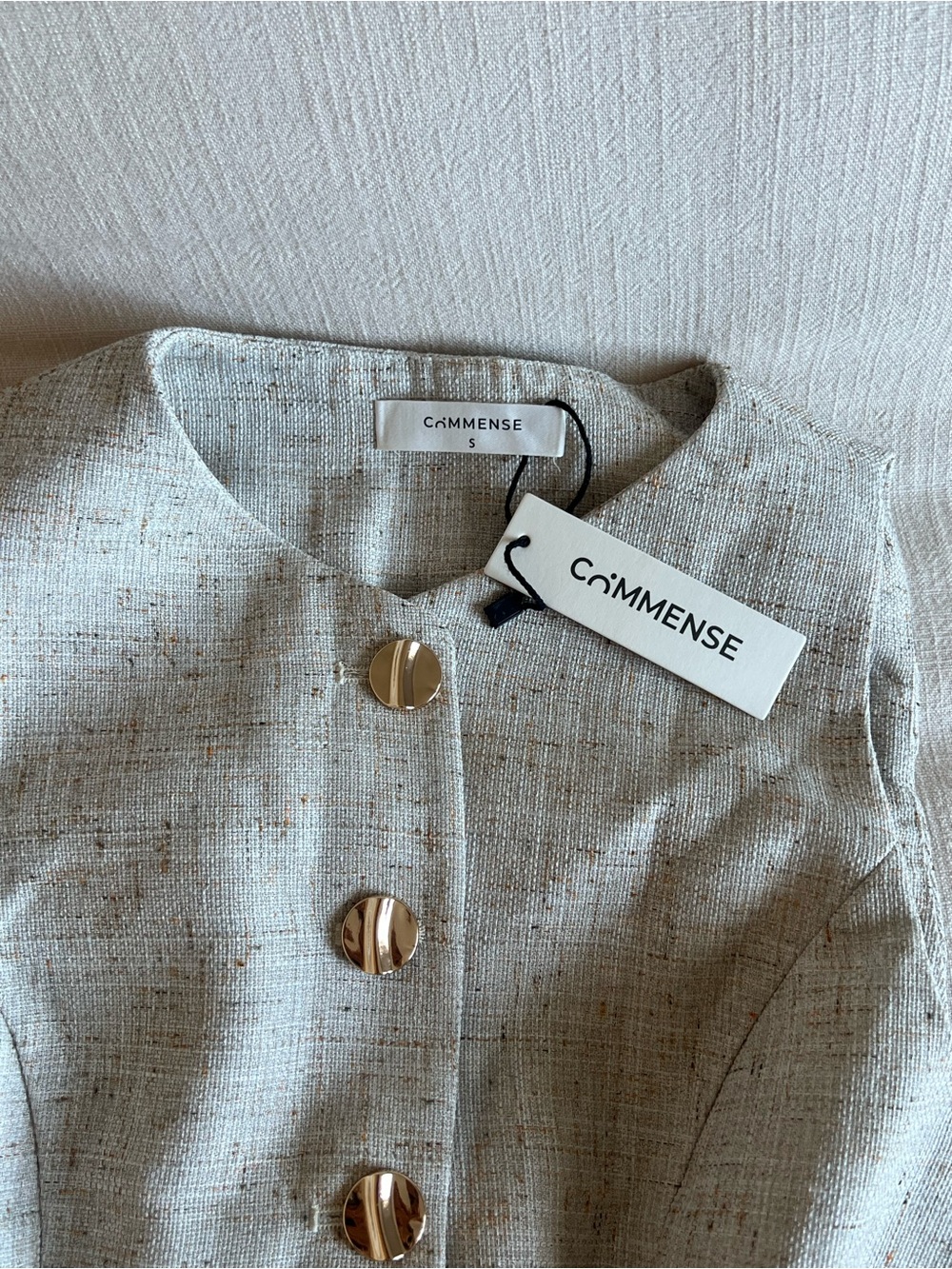 COMMENSE Tweed Buttoned Vest & Mini Shorts Set - Picture 7 of 8